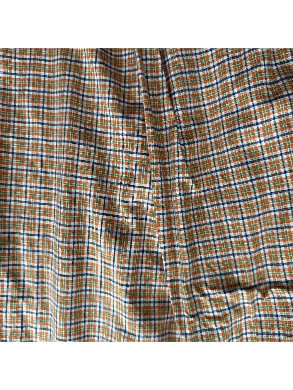 Ralph Lauren Mens Large Orange Plaid Short Sleeve Button Down Casual Shirt